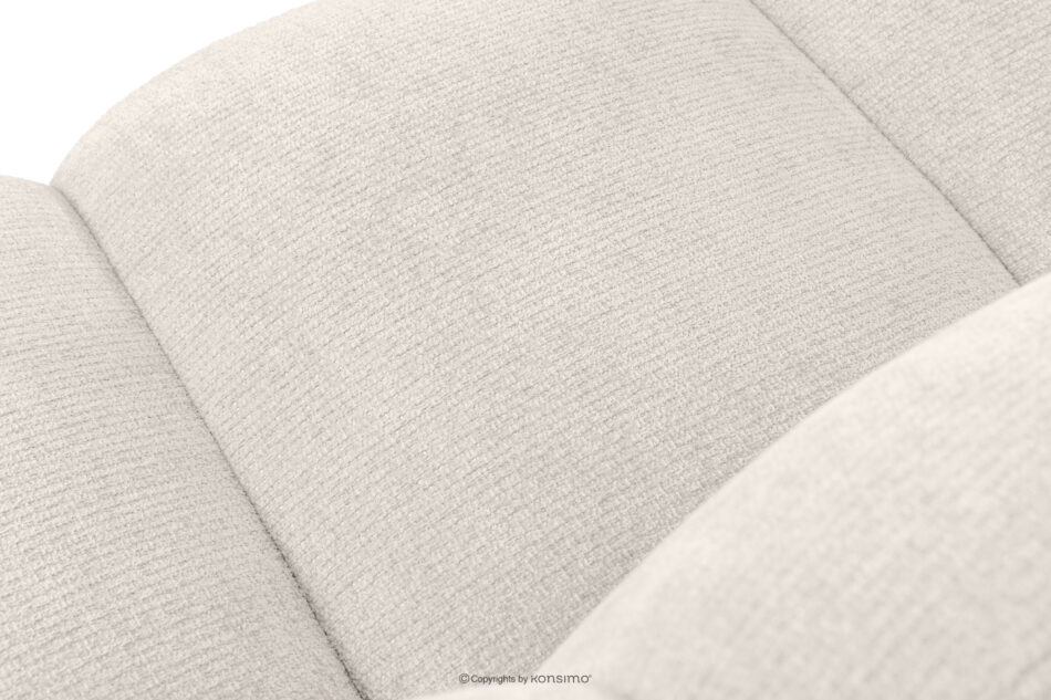 BRESCO Ławka tapicerowana z oparciem 200 cm tkanina szenil kremowy kremowy - zdjęcie 5