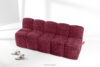 BRESCO Ławka tapicerowana z oparciem 200 cm tkanina szenil bordowy bordowy - zdjęcie 9