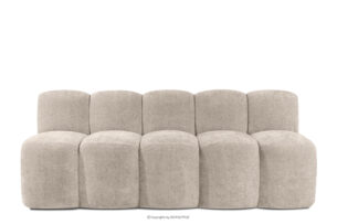 BRESCO, https://konsimo.pl/kolekcja/bresco/ Ławka tapicerowana z oparciem 200 cm tkanina szenil beżowy beżowy - zdjęcie