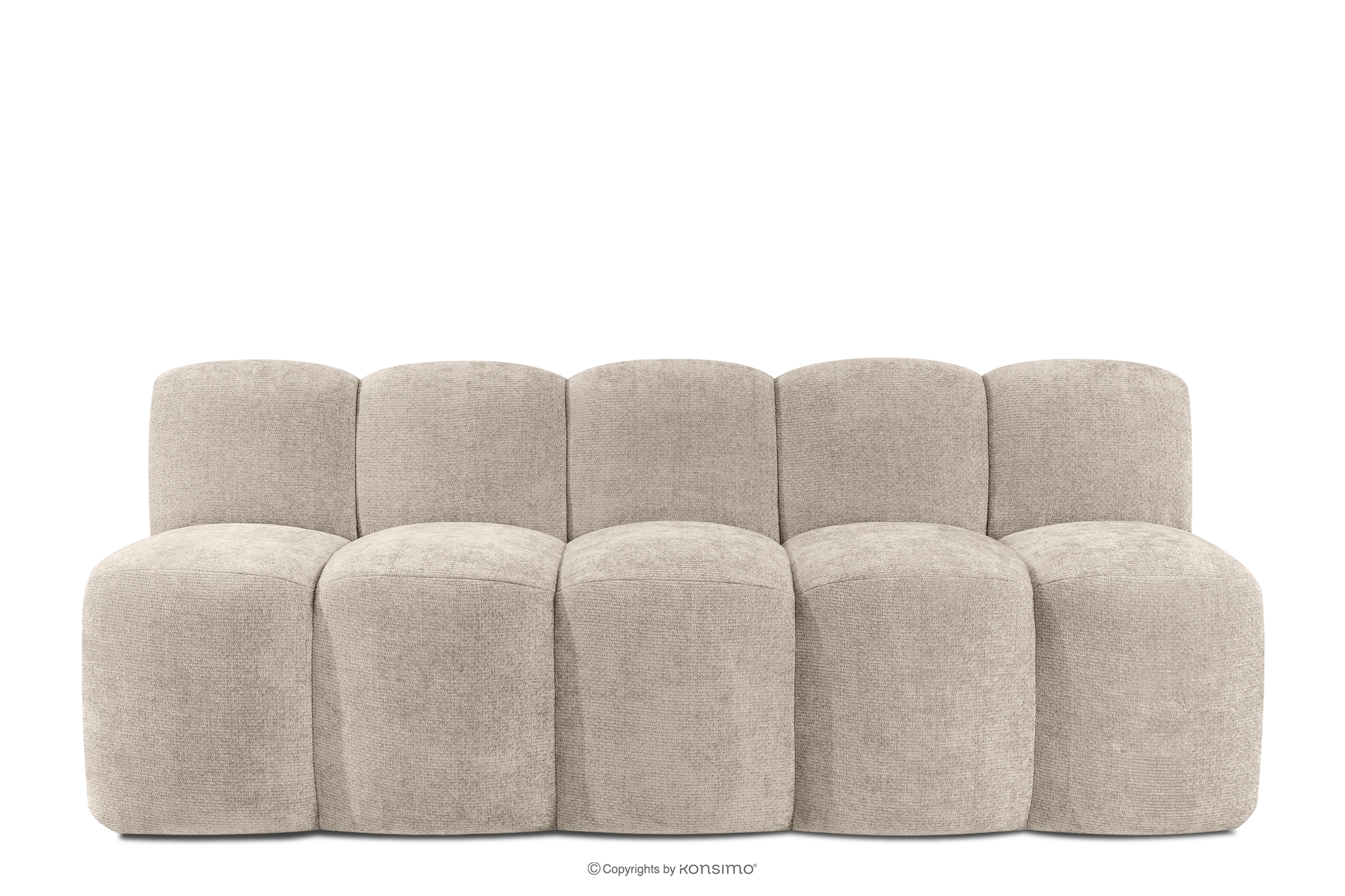 Ławka tapicerowana z oparciem 200 cm tkanina szenil beżowy