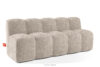 BRESCO Ławka tapicerowana z oparciem 200 cm tkanina szenil beżowy beżowy - zdjęcie 3