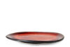 PRIMA Talerz deserowy ręcznie szkliwiony czerwony czerwony - zdjęcie 1