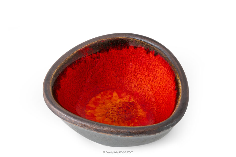 PRIMA Miseczka na dip ręcznie szkliwiona czerwony czerwony - zdjęcie 2