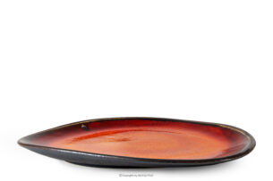 PRIMA, https://konsimo.pl/kolekcja/prima/ Patera płaska ręcznie szkliwiona czerwony czerwony - zdjęcie
