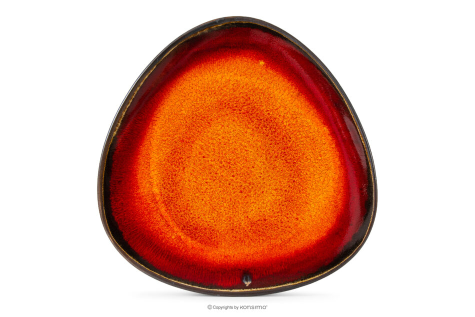 PRIMA Patera płaska ręcznie szkliwiona czerwony czerwony - zdjęcie 4