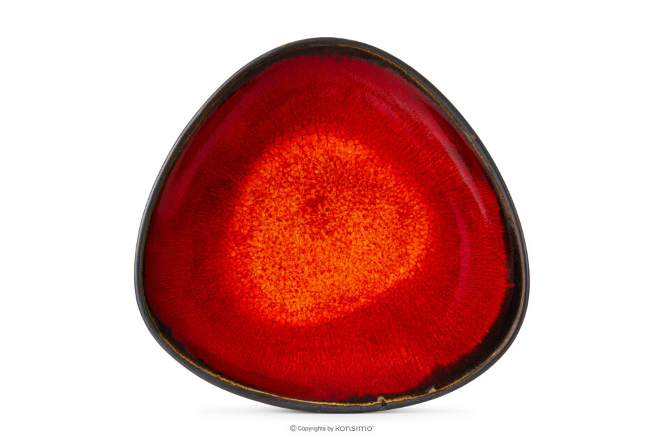 PRIMA Patera głęboka ręcznie szkliwiona czerwony czerwony - zdjęcie 4