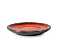 Spodek filiżanki do kawy ręcznie szkliwiony czerwony