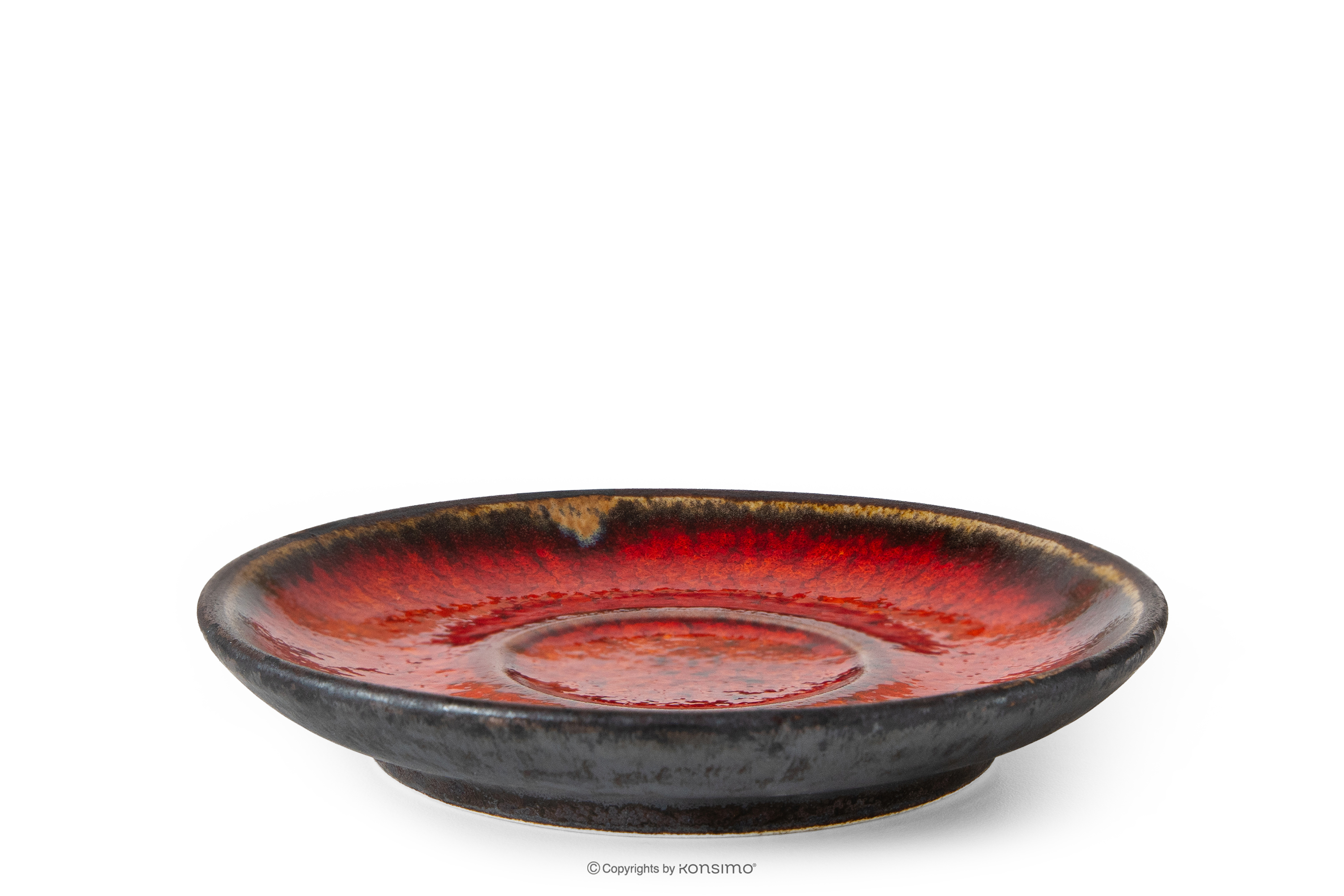 Spodek filiżanki do espresso ręcznie szkliwiony czerwony