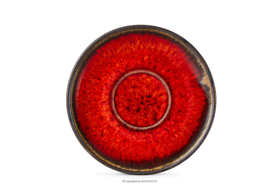 PRIMA Spodek filiżanki do espresso ręcznie szkliwiony czerwony czerwony - zdjęcie 4