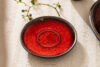PRIMA Spodek filiżanki do espresso ręcznie szkliwiony czerwony czerwony - zdjęcie 2