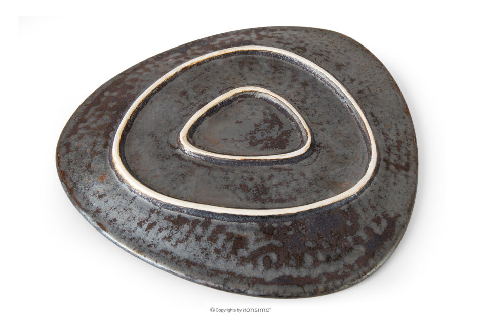 PRIMA Talerz deserowy z ceramiki ręcznie szkliwiony 6 szt. czerwony czerwony - zdjęcie 4