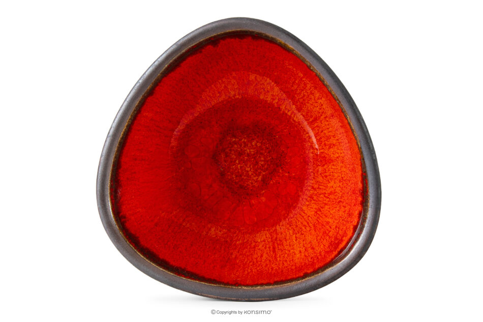 PRIMA Miska z ceramiki ręcznie szkliwiona 6 szt. czerwony czerwony - zdjęcie 5