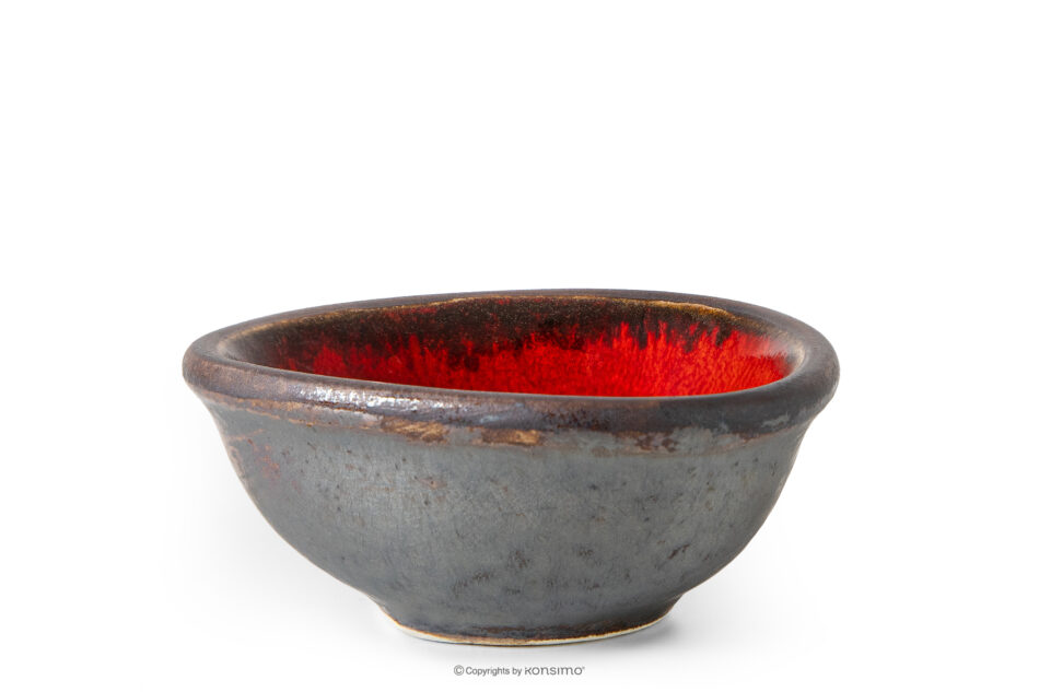 PRIMA Miseczka na dip z ceramiki ręcznie szkliwiona 6 szt. czerwony czerwony - zdjęcie 2