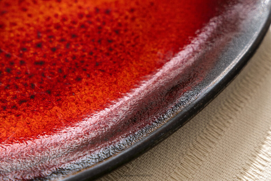 PRIMA Zestaw obiadowy ręcznie szkliwiony 6os. (18 el.) czerwony czerwony - zdjęcie 16