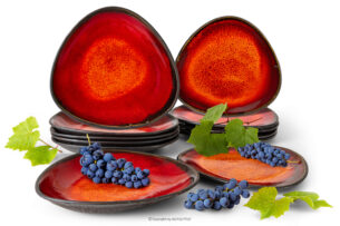 PRIMA, https://konsimo.pl/kolekcja/prima/ Zestaw obiadowy z ceramiki 6os. (12 el.) czerwony czerwony - zdjęcie