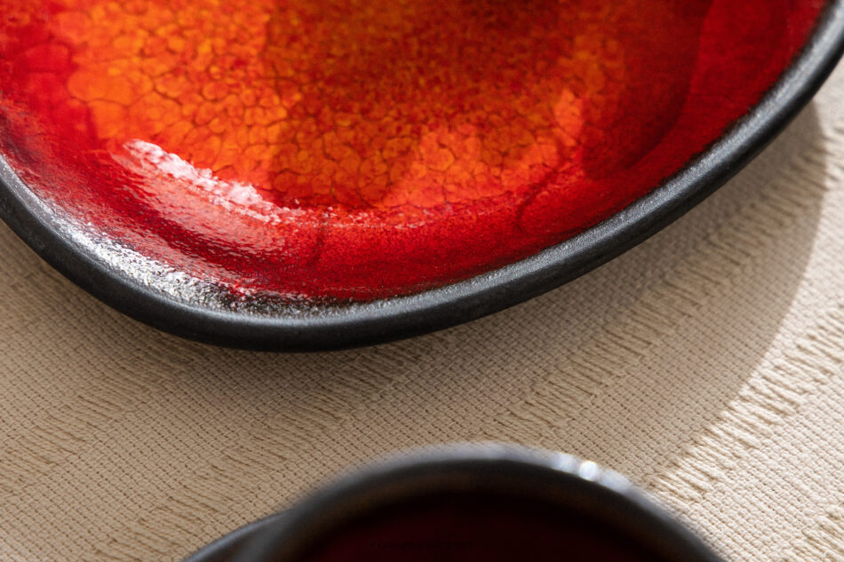 PRIMA Zestaw kawowy ręcznie szkliwiony 6 os. (18 el.) czerwony czerwony - zdjęcie 17