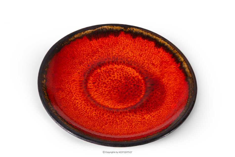 PRIMA Zestaw kawowy espresso ręcznie szkliwiony 6 os. (18 el.) czerwony czerwony - zdjęcie 6