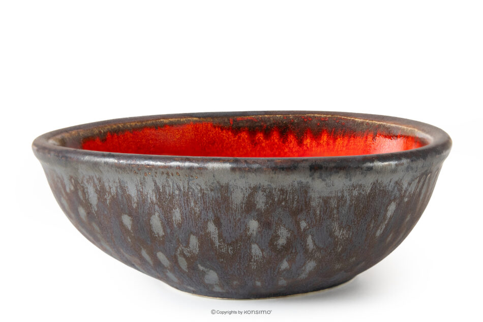 PRIMA Zestaw śniadaniowy loft ręcznie szkliwiony 6 os. (12 el.) czerwony czerwony - zdjęcie 5