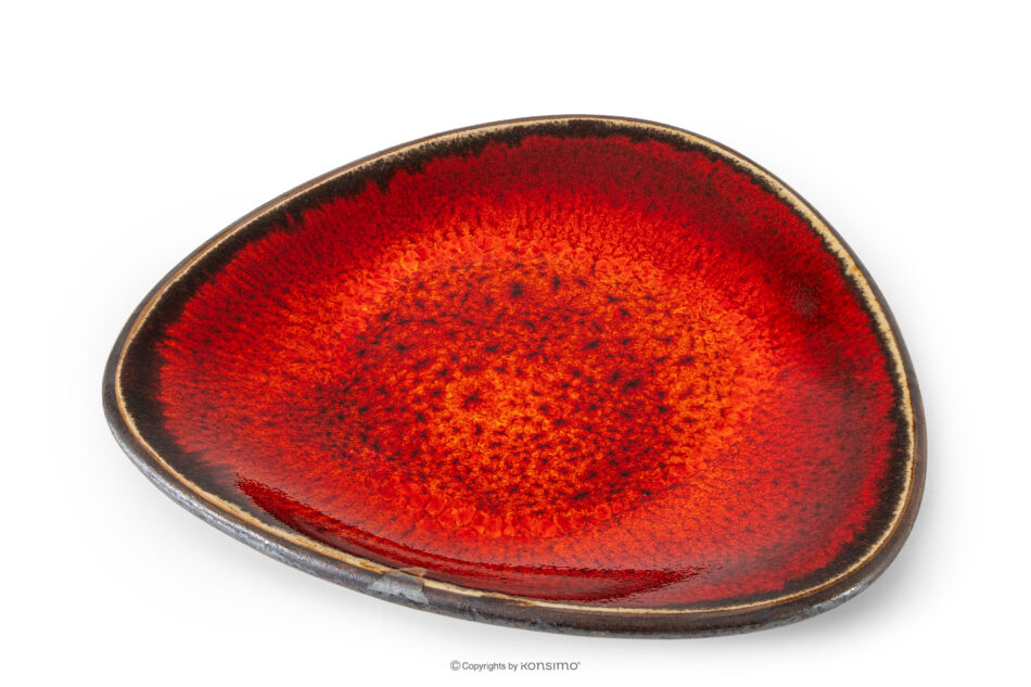 PRIMA Zestaw obiadowo-śniadaniowo-kawowy z ceramiki ręcznie szkliwiony 6 os. (48 el.) czerwony czerwony - zdjęcie 6