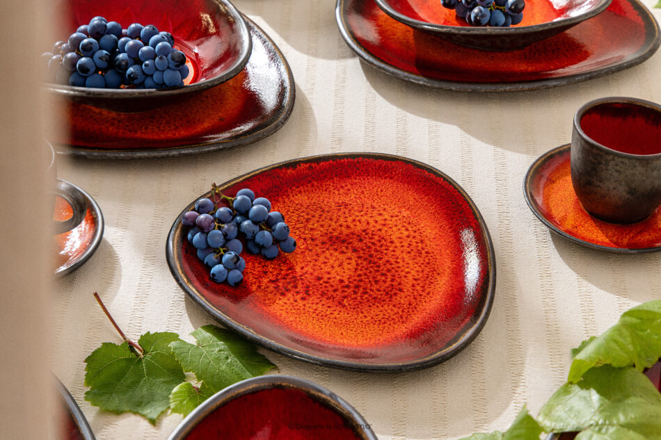 PRIMA Zestaw obiadowo-śniadaniowo-kawowy 6 os. (60 el.) czerwony czerwony - zdjęcie 34