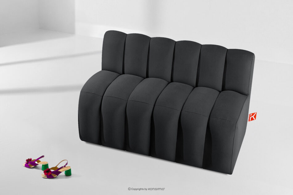 CORDA Ławka tapicerowana do jadalni 120 cm welur ciemny szary ciemny szary - zdjęcie 8