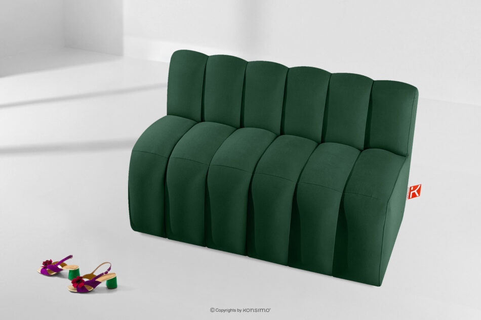 CORDA Ławka tapicerowana do jadalni 120 cm welur ciemny zielony ciemny zielony - zdjęcie 8