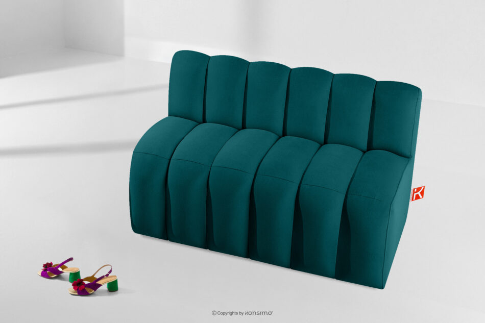 CORDA Ławka tapicerowana do jadalni 120 cm welur morski morski - zdjęcie 8