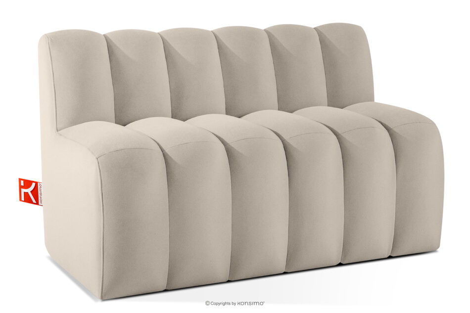 CORDA Ławka tapicerowana do jadalni 120 cm welur kremowy kremowy - zdjęcie 2