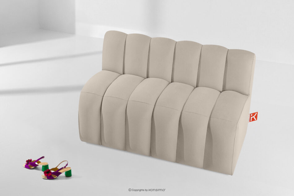 CORDA Ławka tapicerowana do jadalni 120 cm welur kremowy kremowy - zdjęcie 8