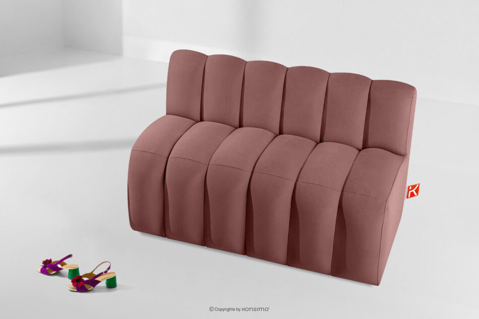 CORDA Ławka tapicerowana do jadalni 120 cm welur różowy różowy - zdjęcie 8