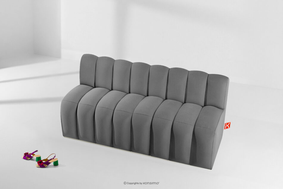 CORDA Ławka tapicerowana z oparciem 160 cm welur jasny szary jasny szary - zdjęcie 8