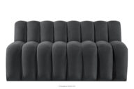 Ławka tapicerowana z oparciem 160 cm welur ciemny szary