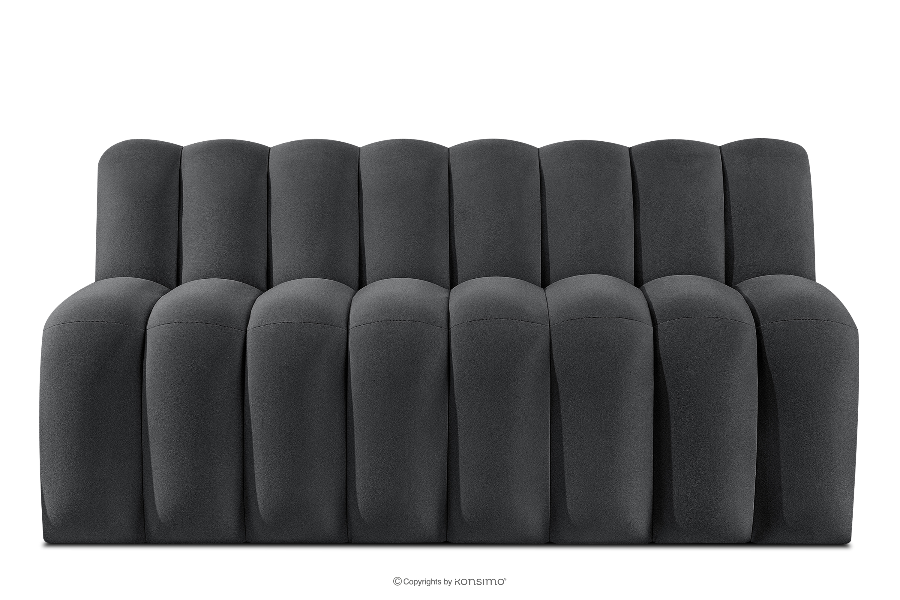 Ławka tapicerowana z oparciem 160 cm welur ciemny szary