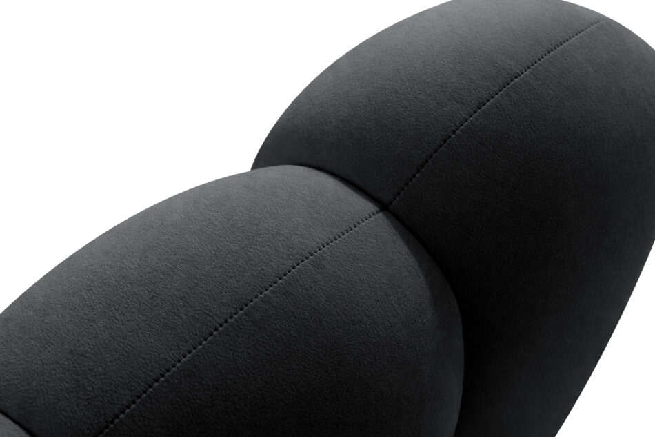 CORDA Ławka tapicerowana z oparciem 160 cm welur ciemny szary ciemny szary - zdjęcie 6