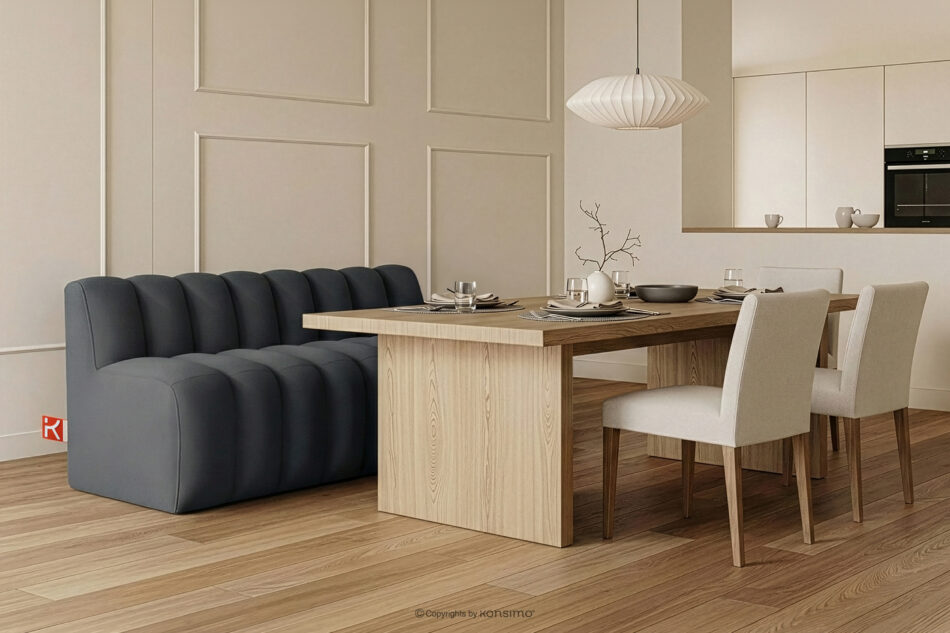 CORDA Ławka tapicerowana z oparciem 160 cm welur ciemny szary ciemny szary - zdjęcie 1