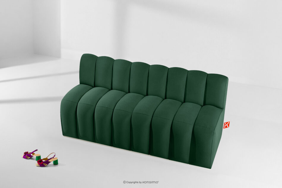 CORDA Ławka tapicerowana z oparciem 160 cm welur ciemny zielony ciemny zielony - zdjęcie 8