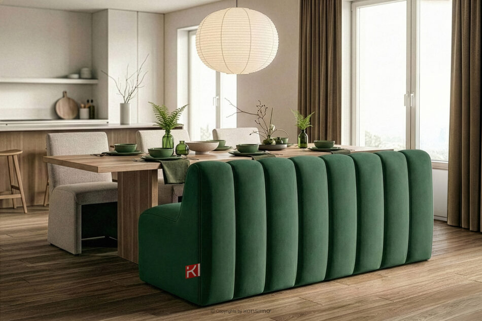 CORDA Ławka tapicerowana z oparciem 160 cm welur ciemny zielony ciemny zielony - zdjęcie 9