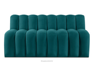 CORDA, https://konsimo.pl/kolekcja/corda/ Ławka tapicerowana z oparciem 160 cm welur morski morski - zdjęcie