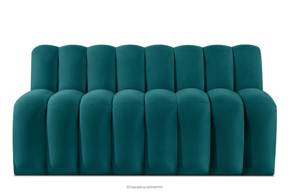 CORDA Ławka tapicerowana z oparciem 160 cm welur morski morski - zdjęcie 0