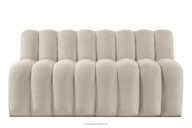 Ławka tapicerowana z oparciem 160 cm welur kremowy