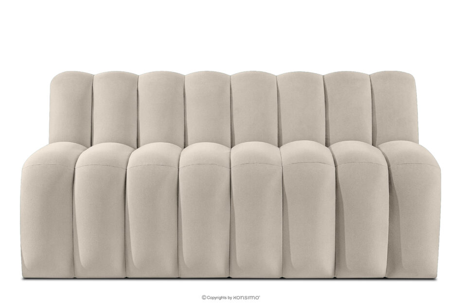 CORDA Ławka tapicerowana z oparciem 160 cm welur kremowy kremowy - zdjęcie 0