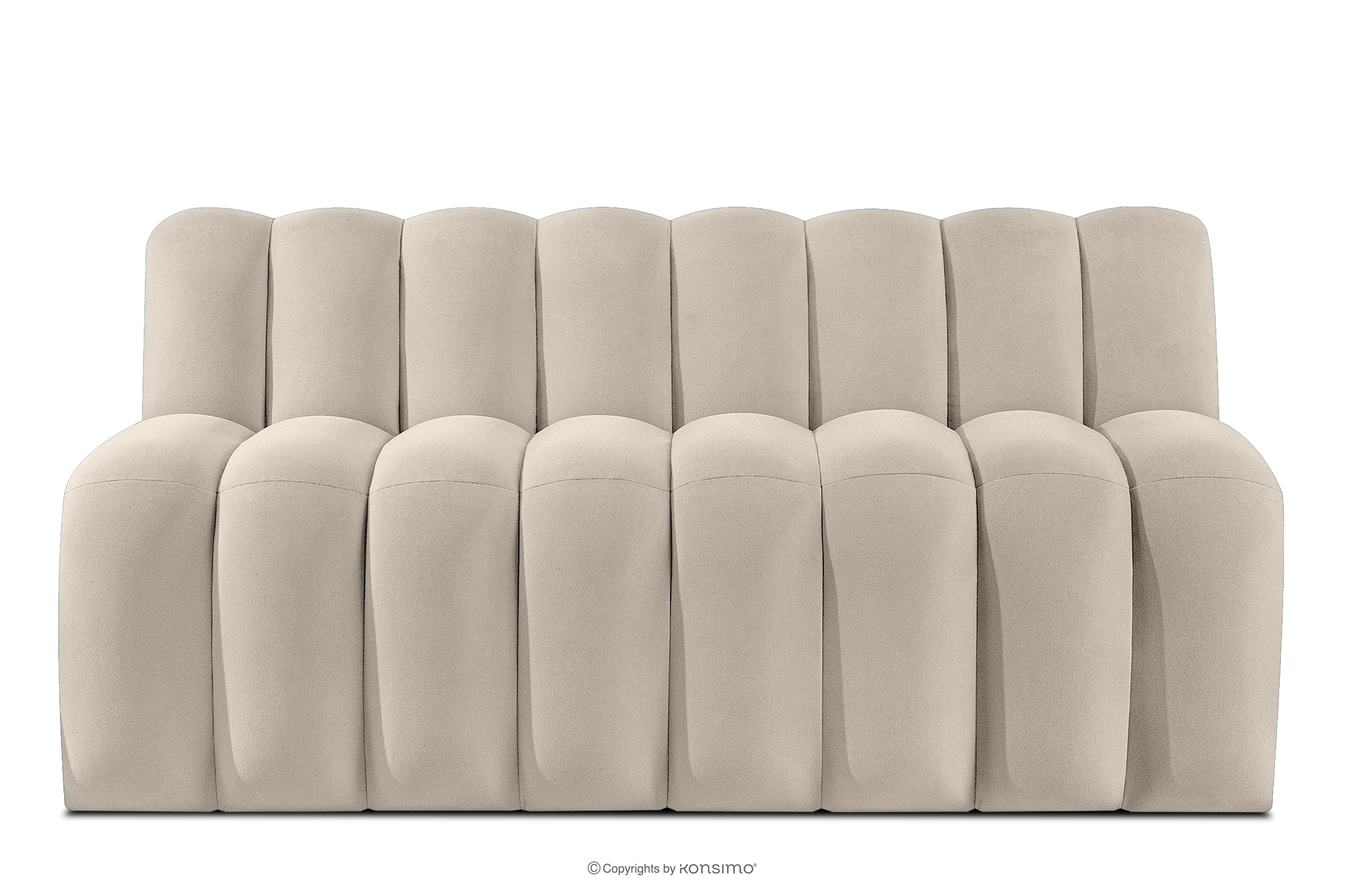 Ławka tapicerowana z oparciem 160 cm welur kremowy