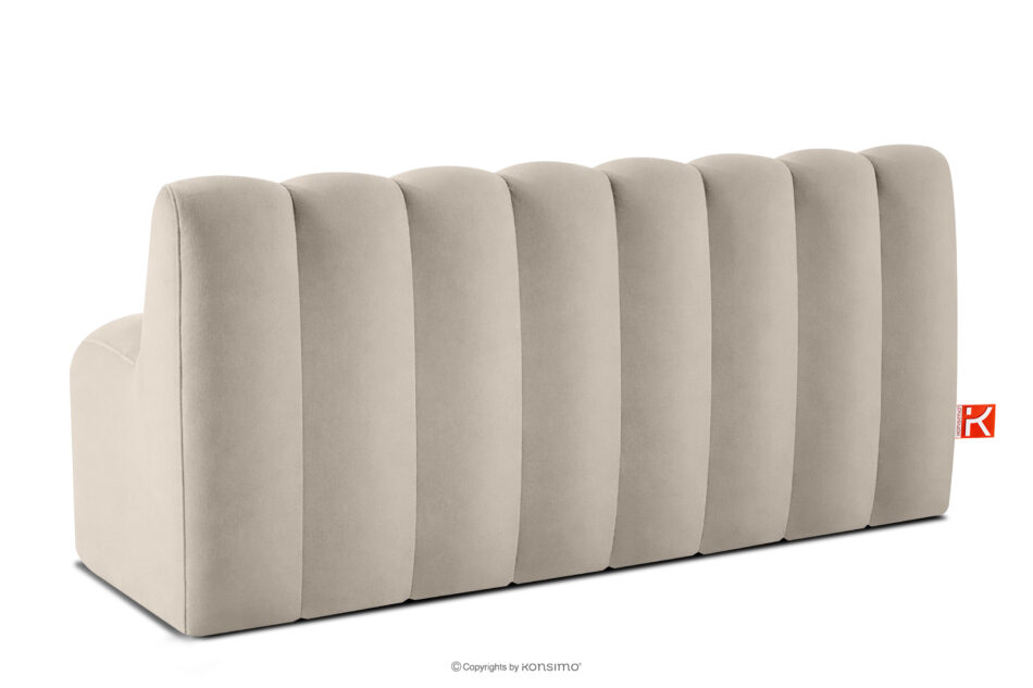 CORDA Ławka tapicerowana z oparciem 160 cm welur kremowy kremowy - zdjęcie 3