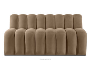 CORDA, https://konsimo.pl/kolekcja/corda/ Ławka tapicerowana z oparciem 160 cm welur beżowy beżowy - zdjęcie