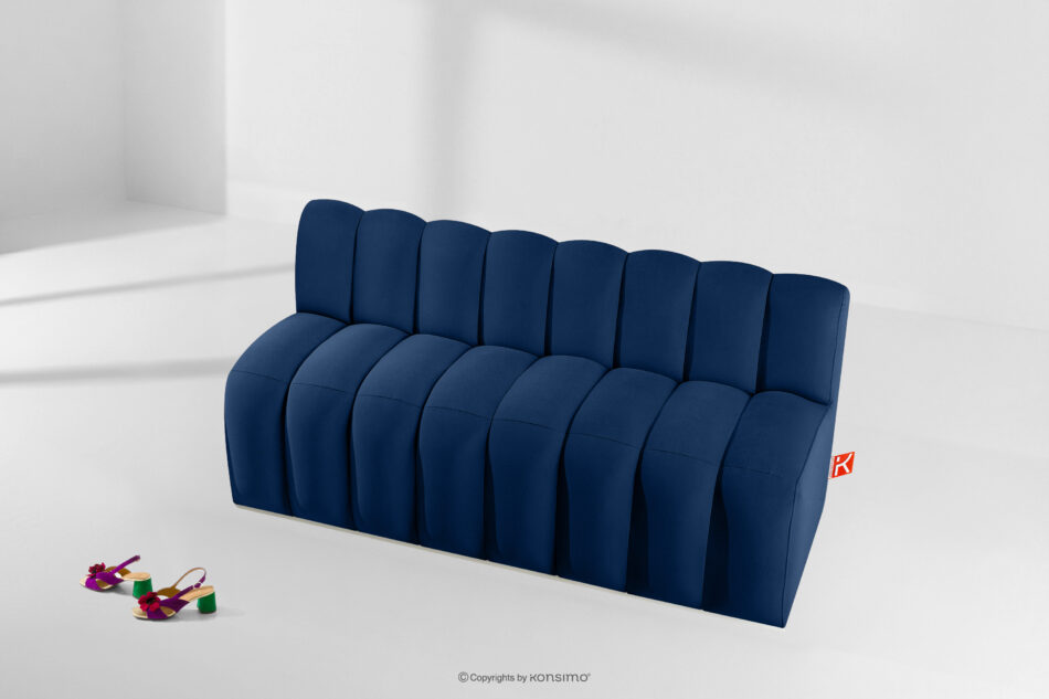 CORDA Ławka tapicerowana z oparciem 160 cm welur granatowy granatowy - zdjęcie 8