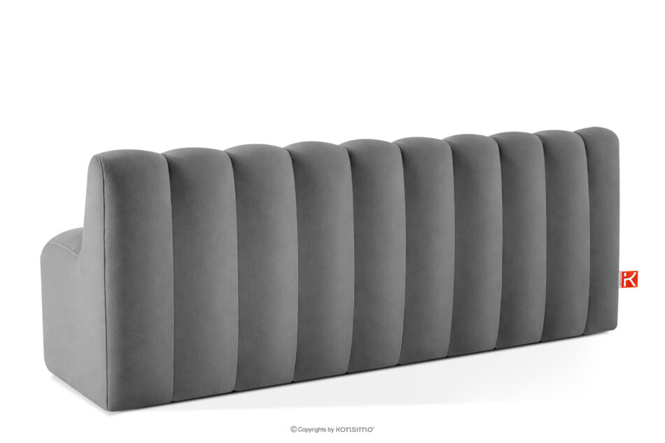 CORDA Ławka tapicerowana z oparciem 200 cm welur jasny szary jasny szary - zdjęcie 3