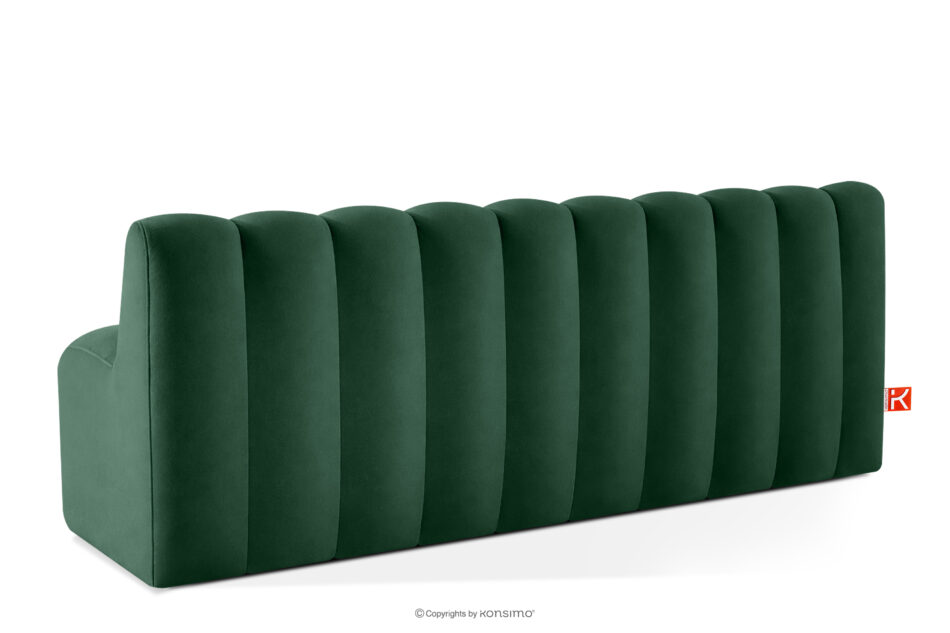 CORDA Ławka tapicerowana z oparciem 200 cm welur ciemny zielony ciemny zielony - zdjęcie 3
