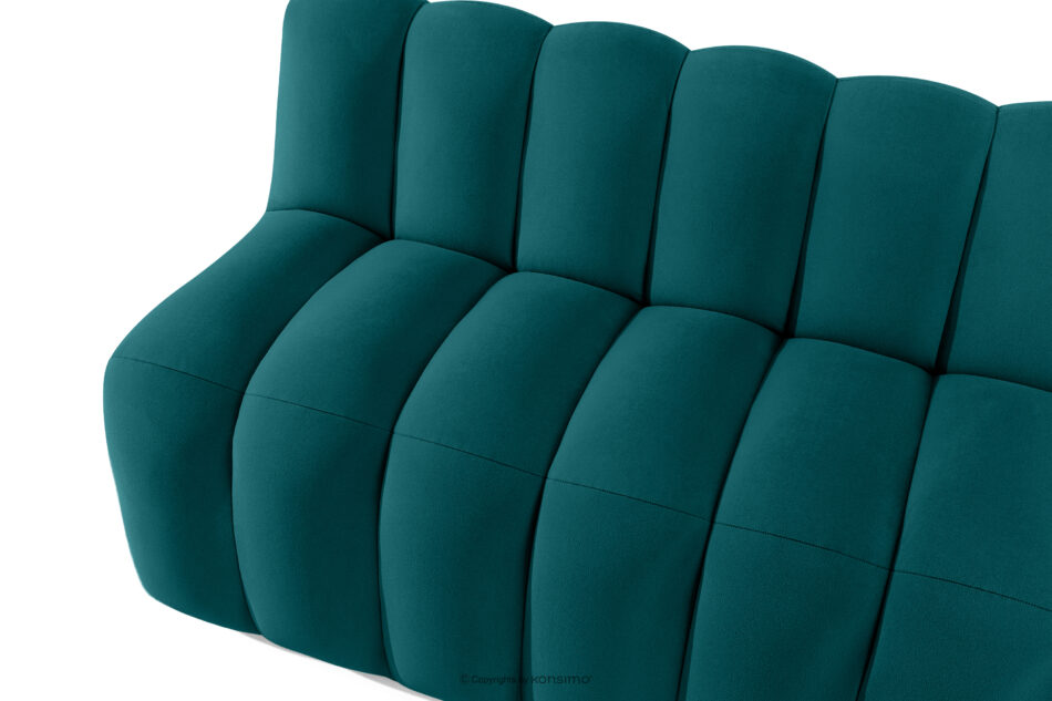 CORDA Ławka tapicerowana z oparciem 200 cm welur morski morski - zdjęcie 4