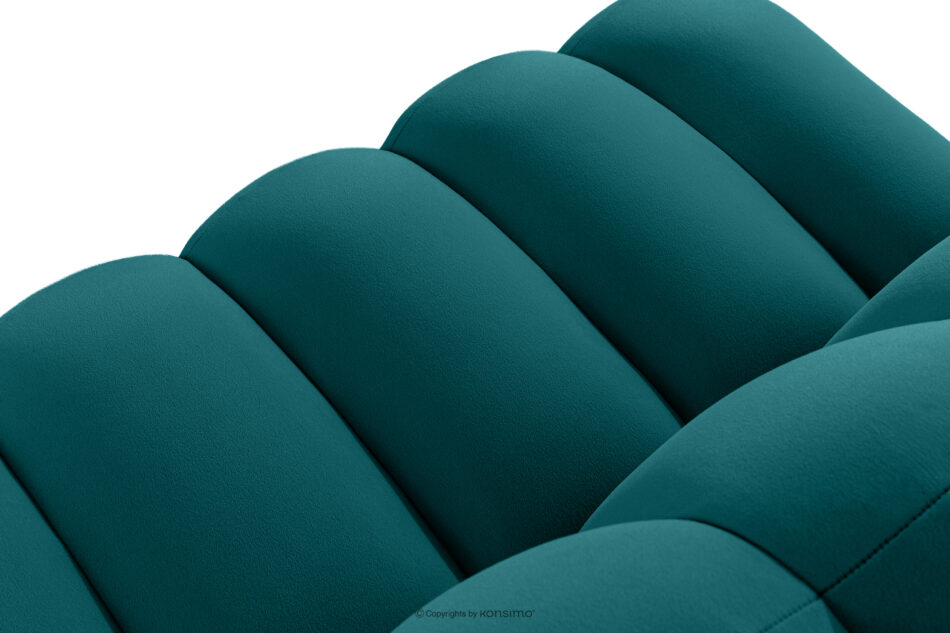 CORDA Ławka tapicerowana z oparciem 200 cm welur morski morski - zdjęcie 5