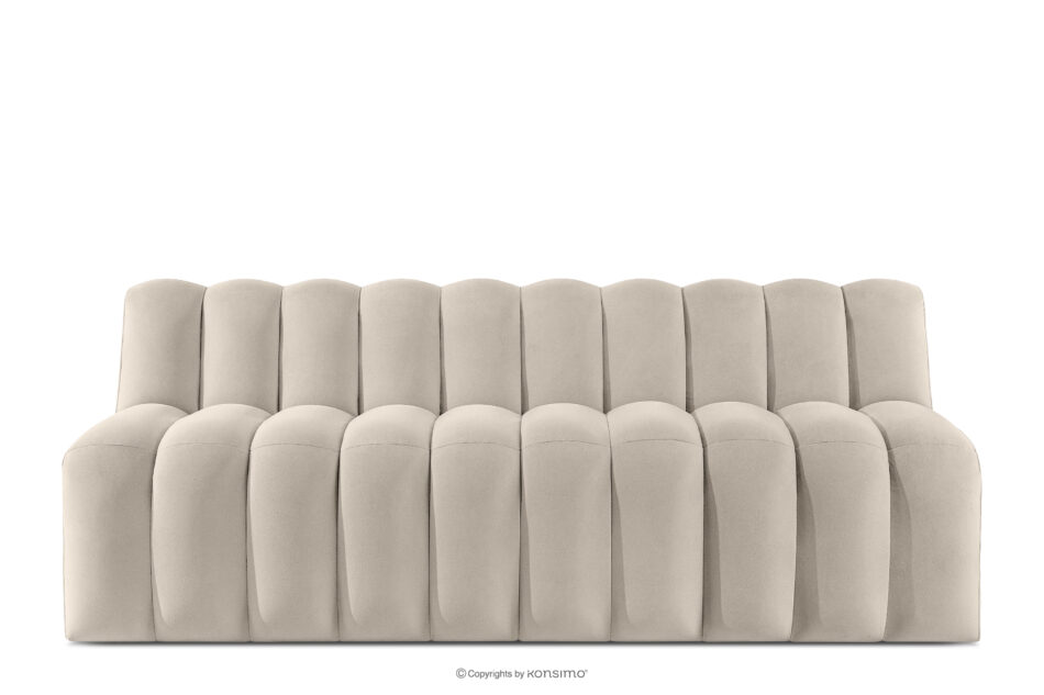 CORDA Ławka tapicerowana z oparciem 200 cm welur kremowy kremowy - zdjęcie 0